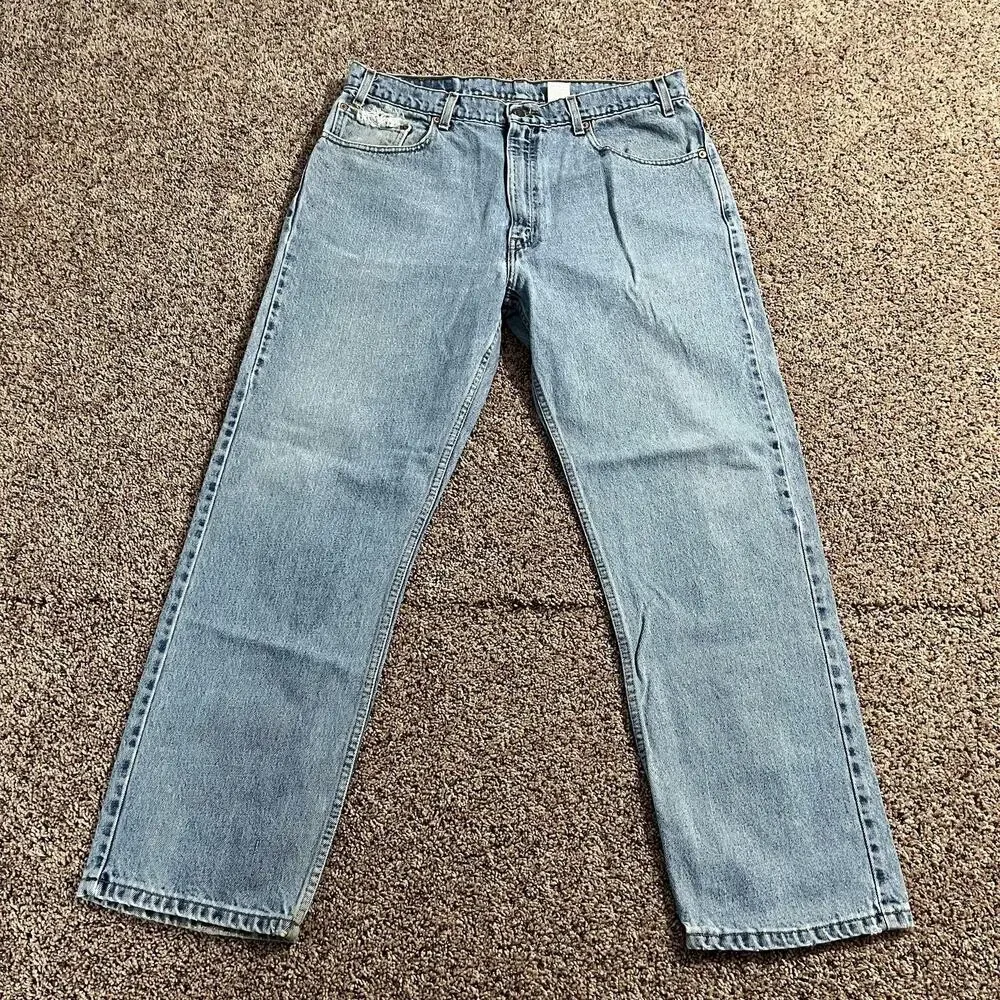 Vintage Levis 505 Jeans Mens 38x30 Light Wash Denim Regular Fit Straight Leg 90s